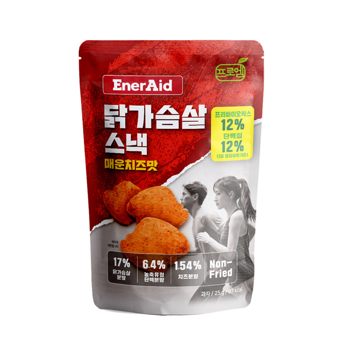 프로엠 닭가슴살 스낵 매운치즈맛 25g x 1개 / 저칼로리 단백질 튀기지않은 건강과자