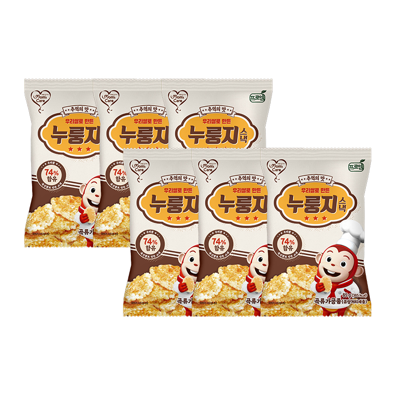 [무료배송] 프로엠 우리쌀로 만든 누룽지 스낵 85g x 6봉